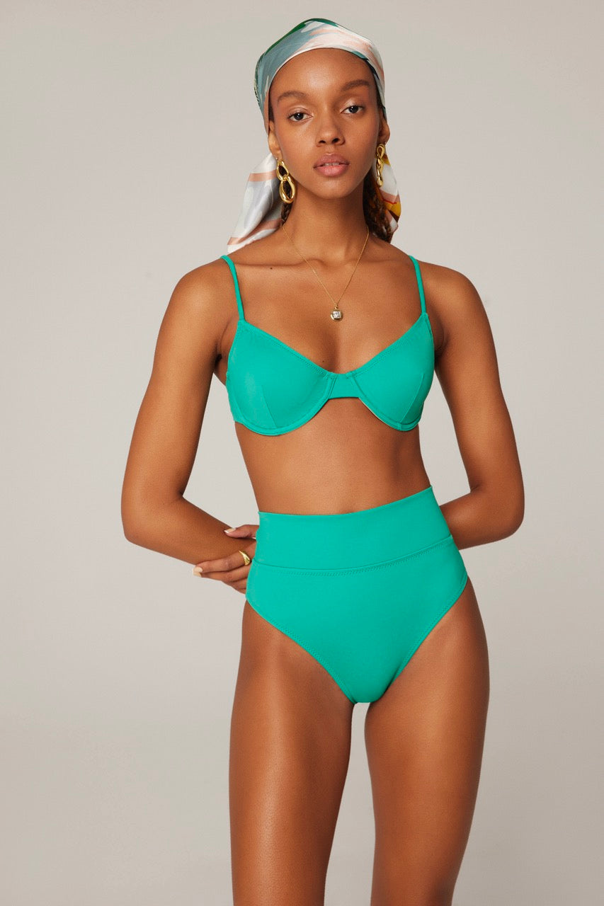 Solana Econyl® Pin - up High Waisted Bikini Set Green