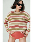 Sonia Perforated Wavy Multicolor Sweater | Porterist