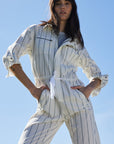 White Striped Jumpsuit
