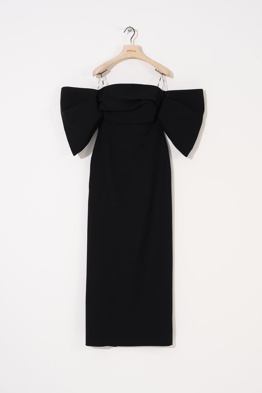 Black Strapless Low Balloon Sleeve Long Dress Fınal Item - Porterist 1