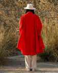 Red Balloon Sleeve Trench Coat