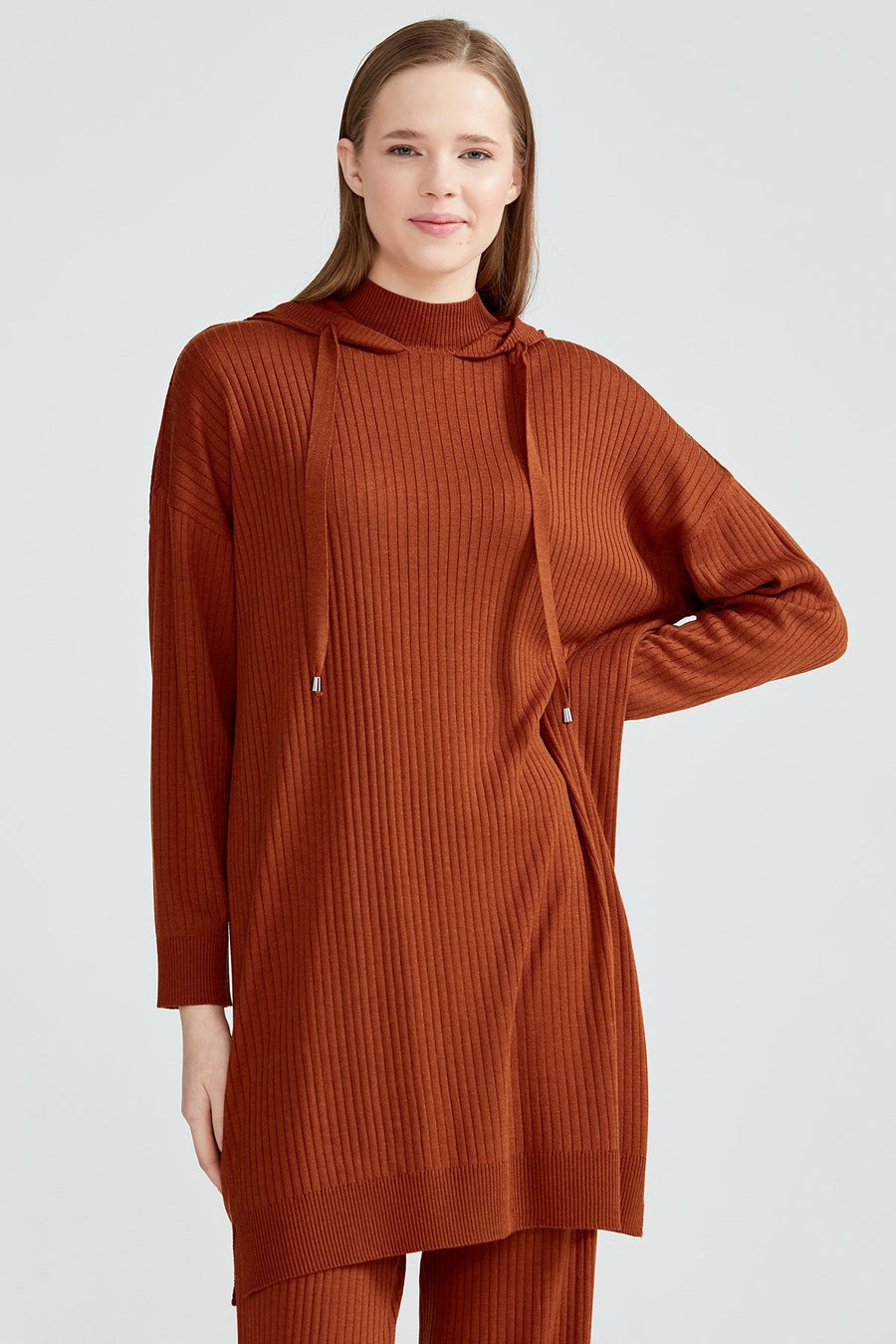 Knit Set Tan With Ribbed Pants | Porterist