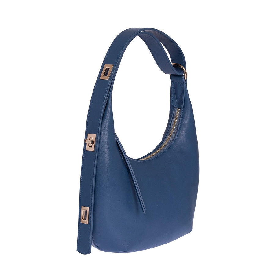 Tina Blue Leather Hand & Shoulder Bag | Porterist