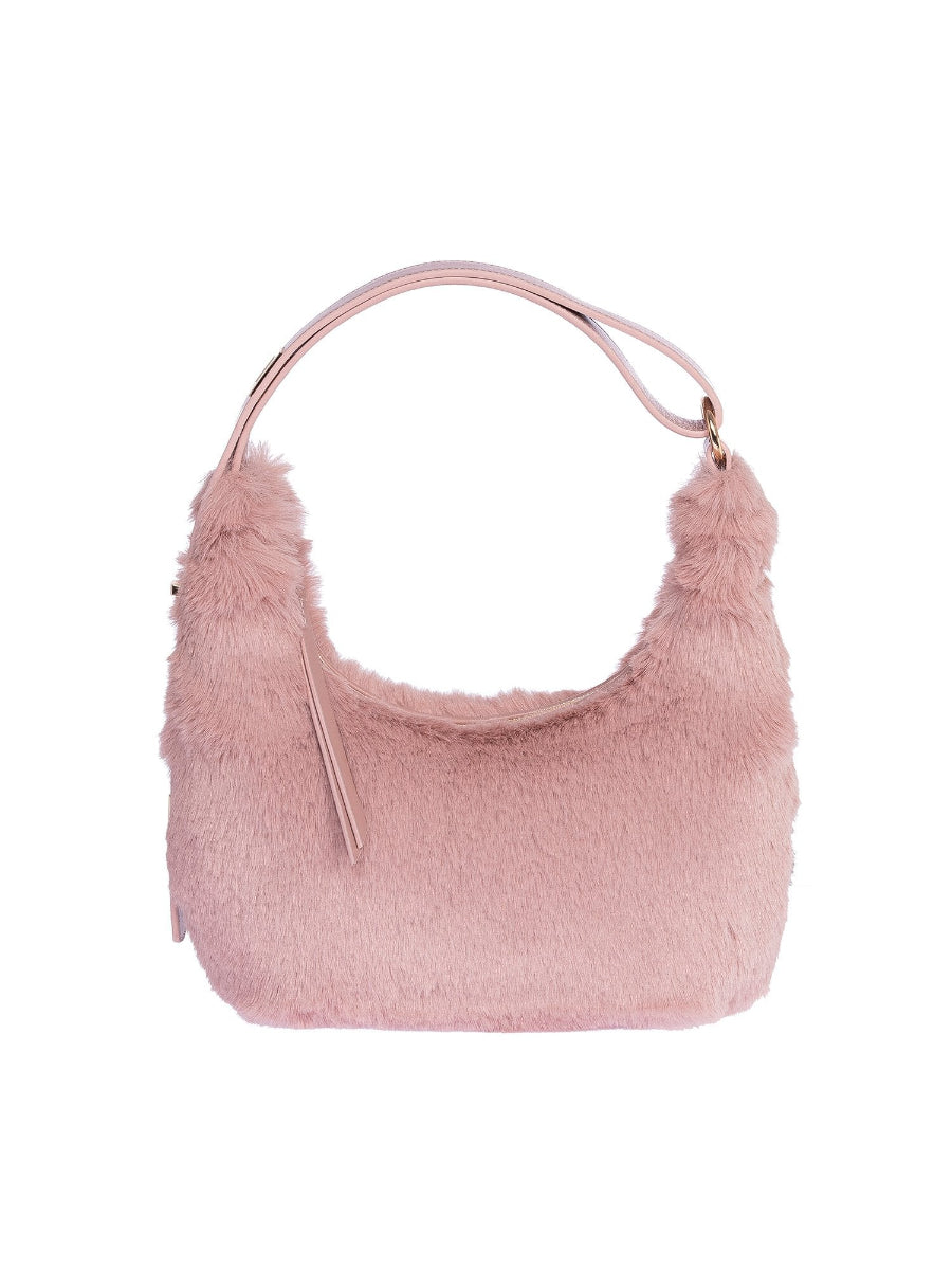 Tina Pink Synthetic Fur Hand & Shoulder Bag | Porterist