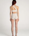 Cream Brown One - shoulder Bustier | Porterist