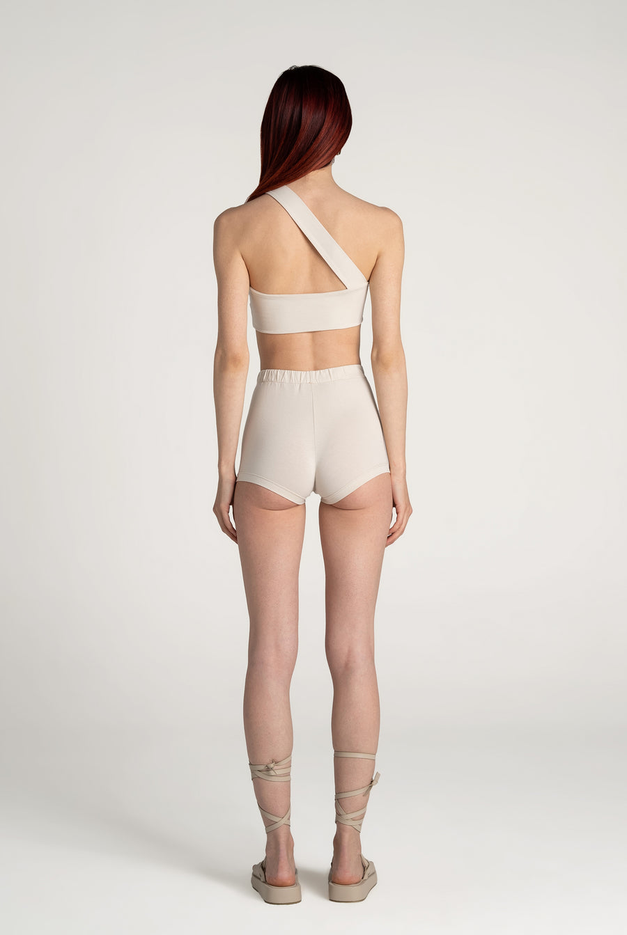 Cream Brown One - shoulder Bustier | Porterist