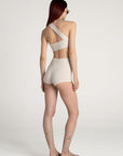 Cream Brown One - shoulder Bustier | Porterist