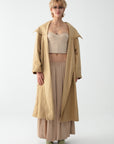 Cream Shawl Collar Trench Coat | Porterist