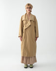 Cream Shawl Collar Trench Coat | Porterist