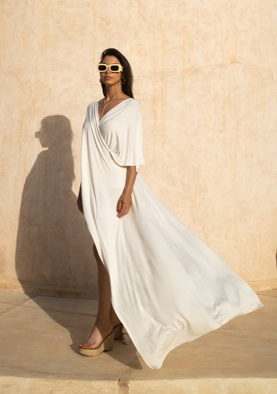 Cross Front White Dress