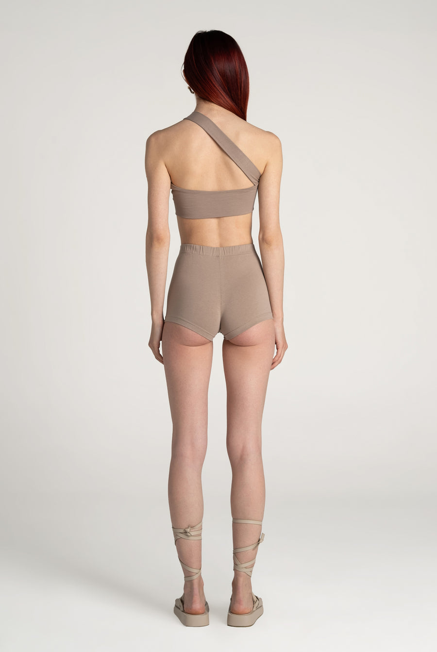 Light Brown One - shoulder Bustier | Porterist