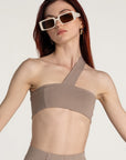 Light Brown One - shoulder Bustier | Porterist