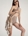 Light Brown One - shoulder Bustier | Porterist