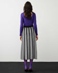 Houndstooth Pattern Knitwear Skirt Black White  - Porterist 2