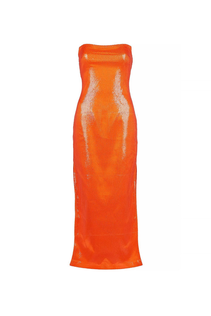 Orange Glow Midi Sequin Dress Hft Fınal Item - Porterist 1