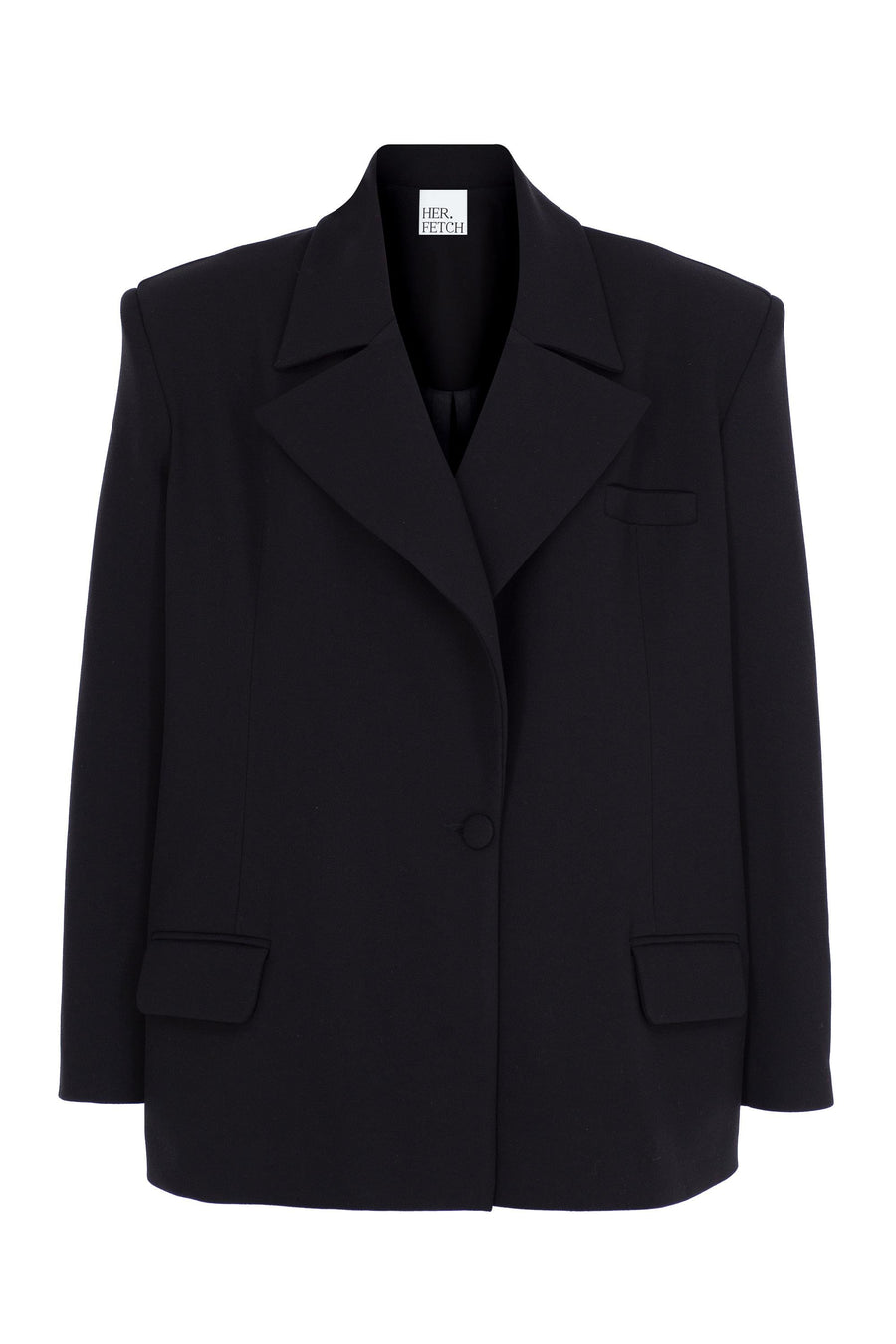 Black Oversize Crepe Jacket  - Porterist 3