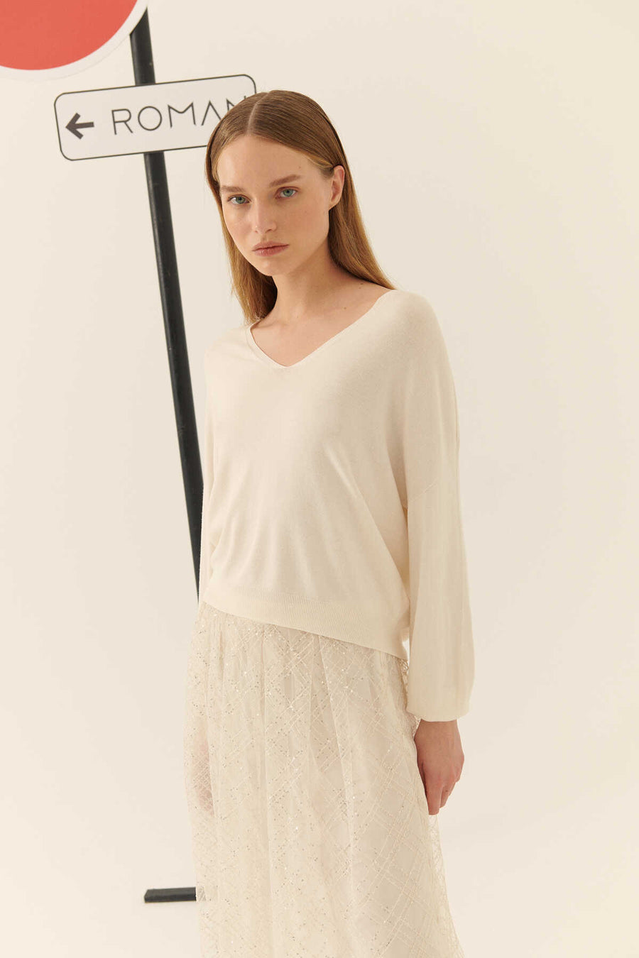 V-neck Knitwear Ivory