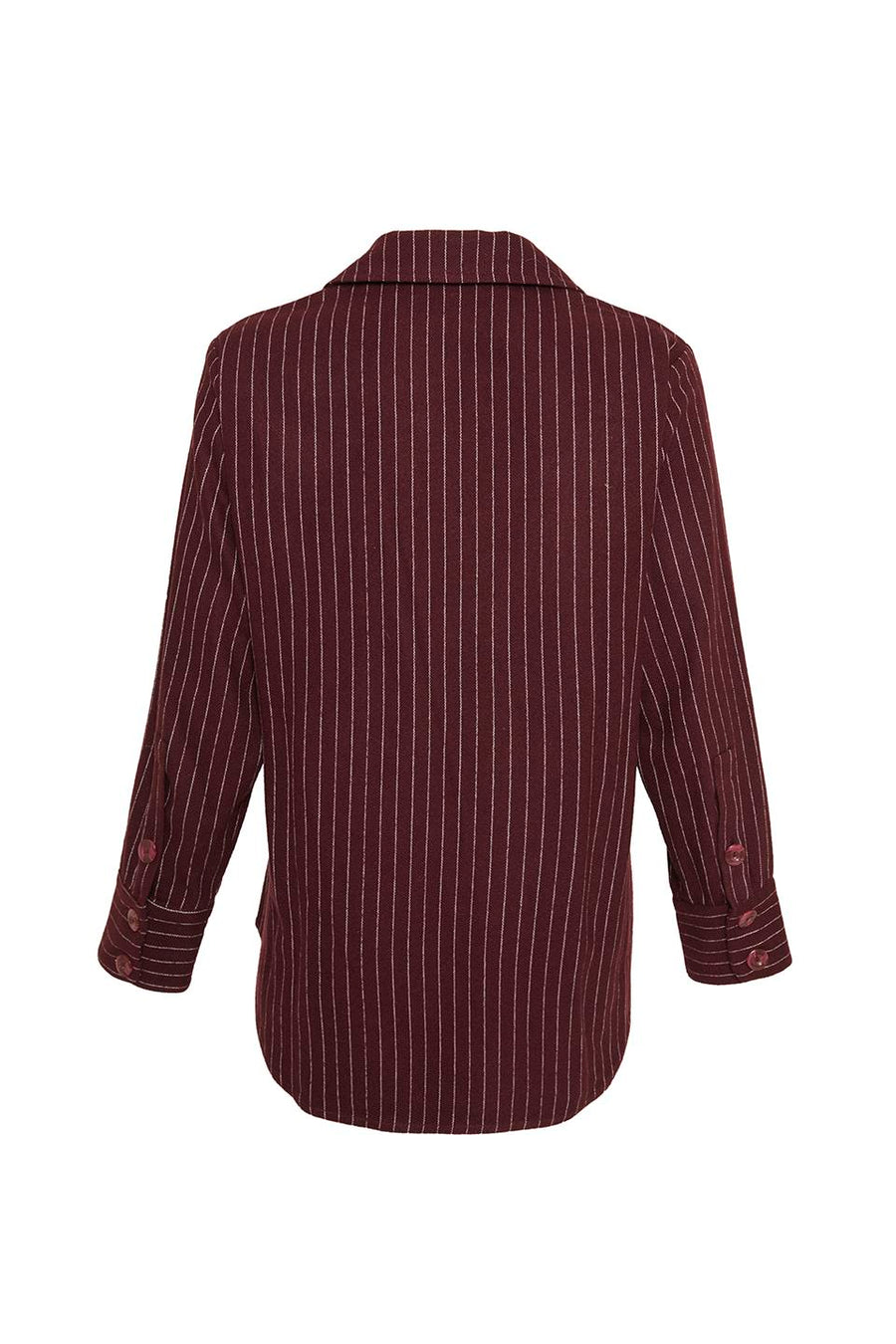 Vino Striped Red Shirt with Drawstring Detail  - Porterist 3