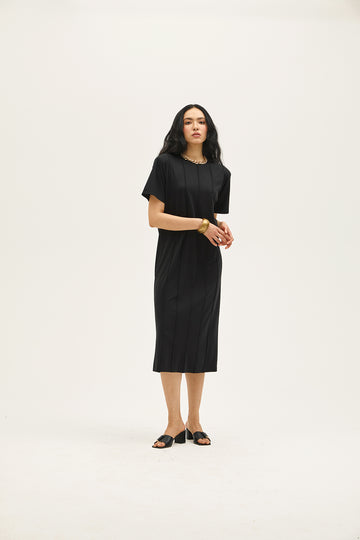 Viola Black Rayon Dress