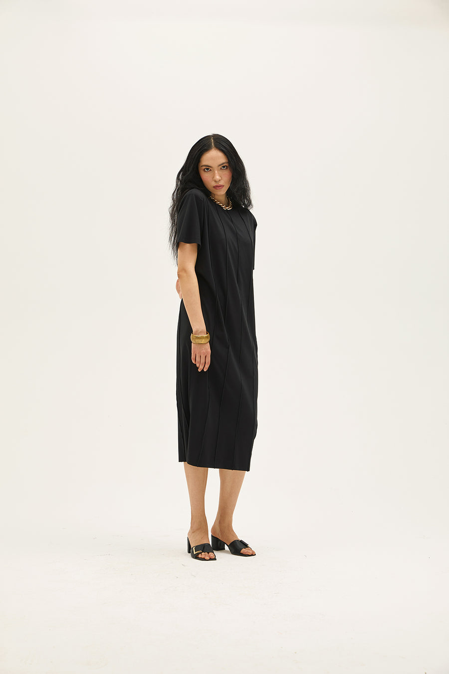 Viola Black Rayon Dress