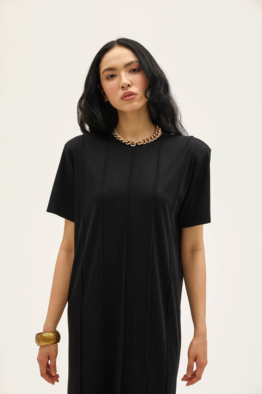 Viola Black Rayon Dress