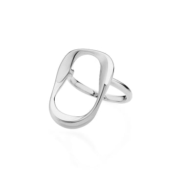 Wave Circle Shaped Silver Ring   - Porterist 1