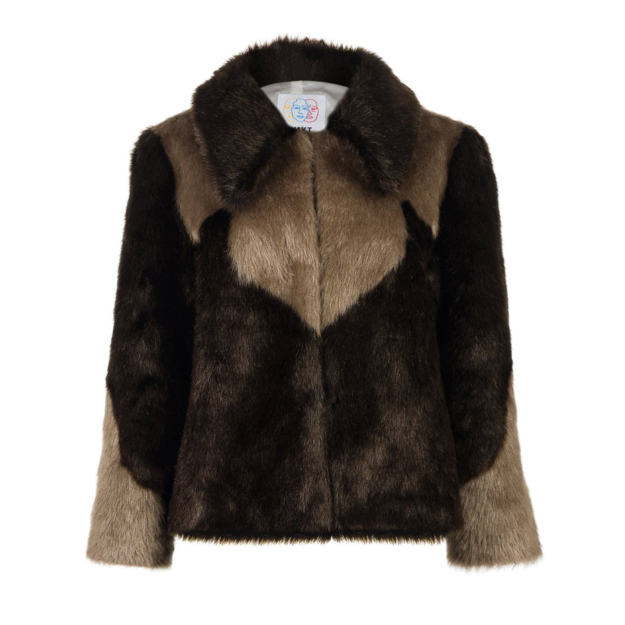 Arizona Faux Black Jacket Brown & Mink | Porterist