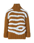 Jupiter Brown & Blue Hand-Knitted Striped Sweater