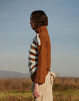 Jupiter Brown & Blue Hand-Knitted Striped Sweater