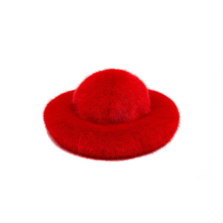 Saturn Red Large Faux Fur Hat