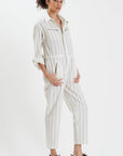 White Striped Jumpsuit