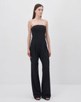 Strapless Black Jumpsuit with Zipper Detail - Porterist 3