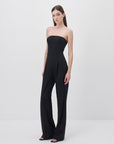 Strapless Black Jumpsuit with Zipper Detail - Porterist 4