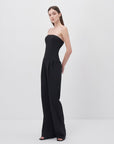 Strapless Black Jumpsuit with Zipper Detail - Porterist 5