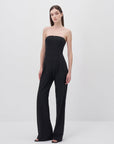 Strapless Black Jumpsuit with Zipper Detail - Porterist 6