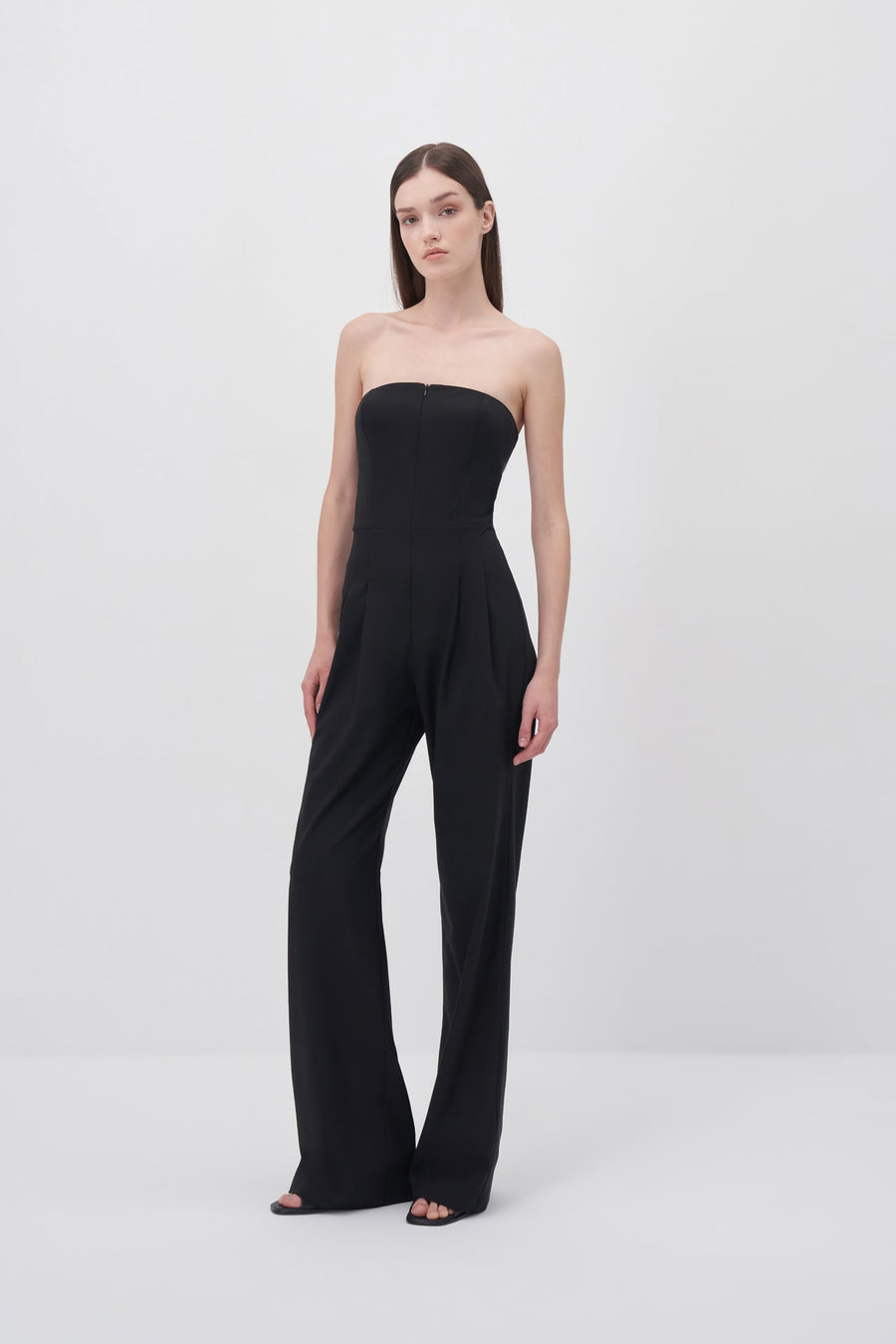 Strapless Black Jumpsuit with Zipper Detail - Porterist 6