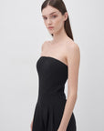 Strapless Black Jumpsuit with Zipper Detail - Porterist 2