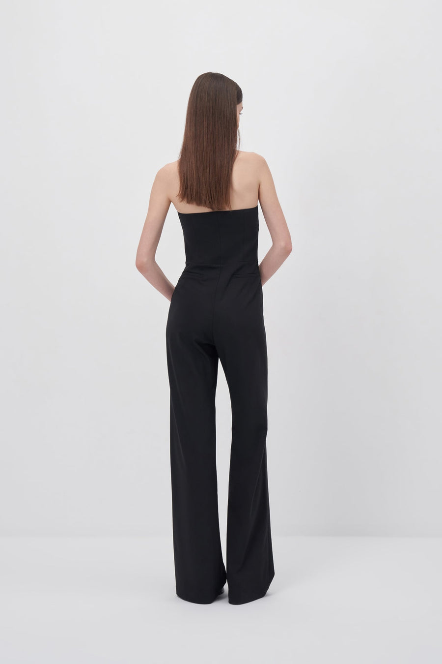 Strapless Black Jumpsuit with Zipper Detail - Porterist 7