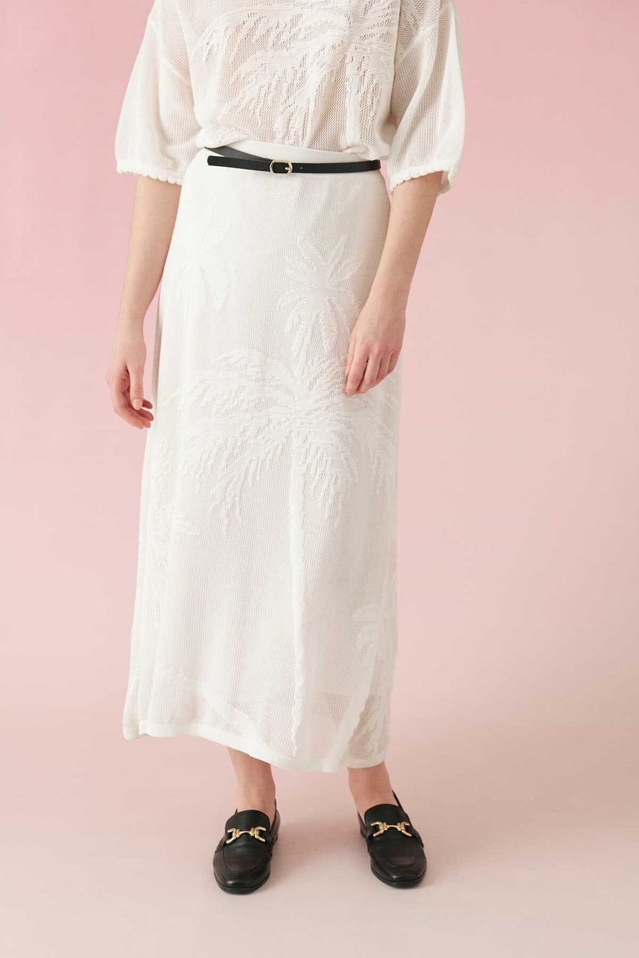 Openwork Knitwear Skirt Ecru