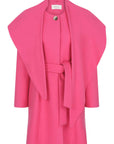 Collar Detailed Asymmetric Women's Coat Fuchsia  - Porterist 4