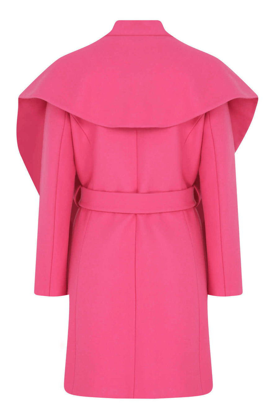 Collar Detailed Asymmetric Women's Coat Fuchsia  - Porterist 5