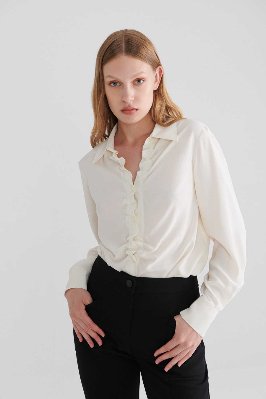 Women's Shirt with Shirred Collar Bone  - Porterist 1