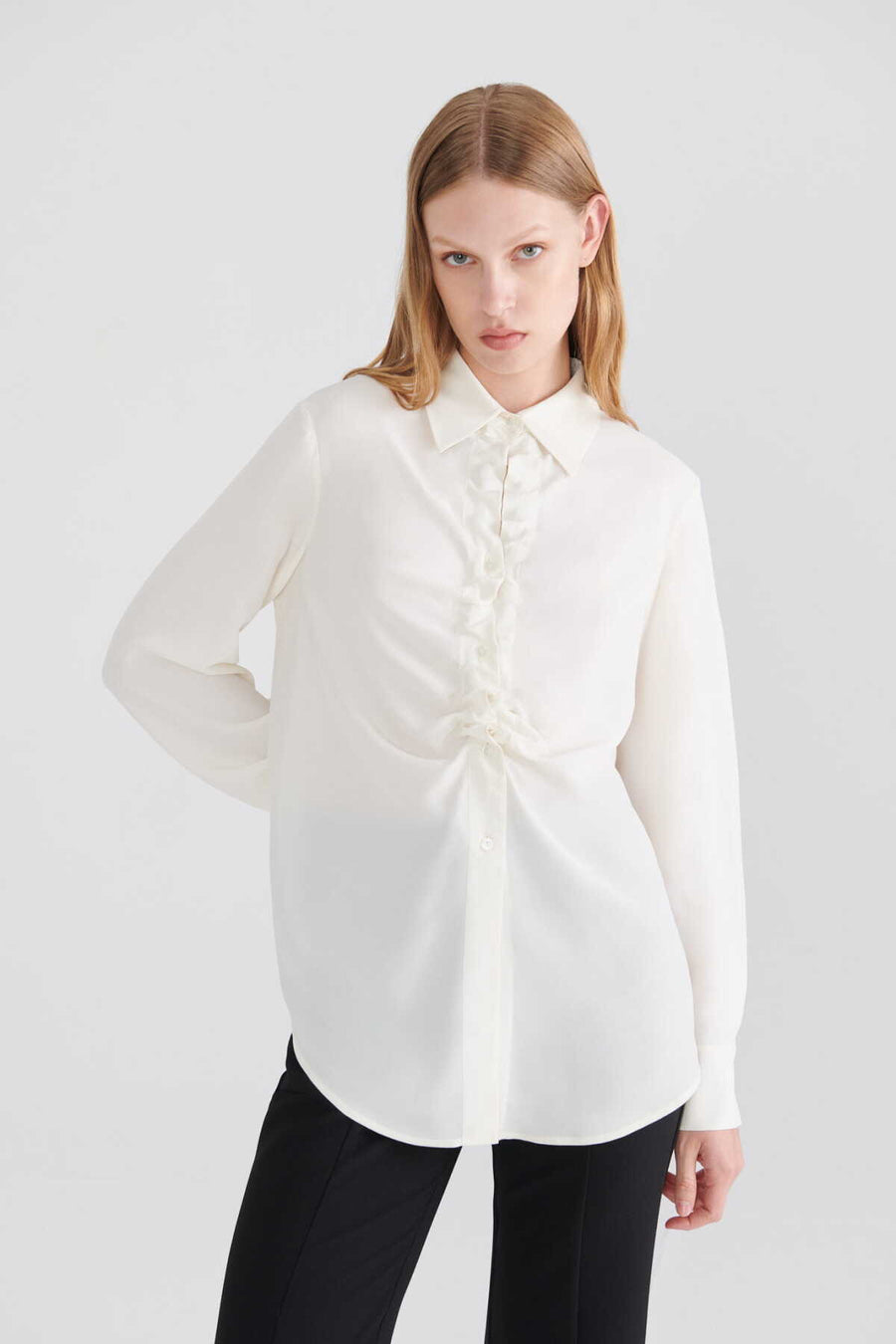 Women's Shirt with Shirred Collar Bone  - Porterist 2