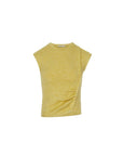 Yellow Blouse with Ruche Detail on Side