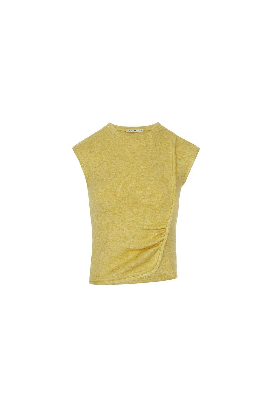 Yellow Blouse with Ruche Detail on Side