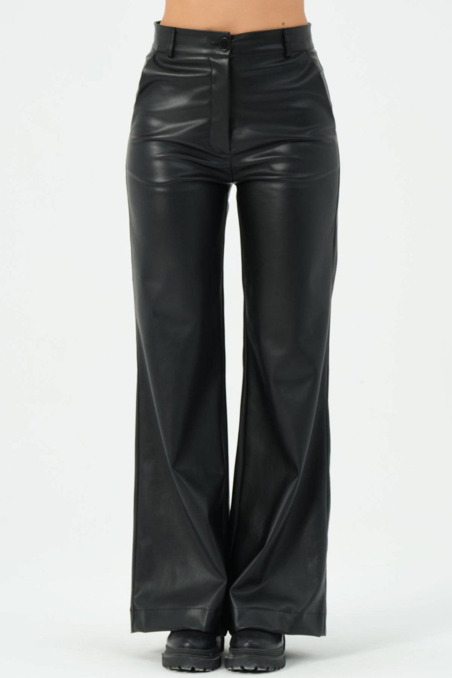 219-Devil Flare Leg Pants Black