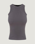 Swim Neck Ribbed Tank - Anthracite