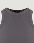 Swim Neck Ribbed Tank - Anthracite