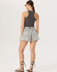 Swim Neck Ribbed Tank - Anthracite