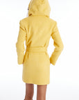 Hooded Yellow Coat With Belt | Porterist